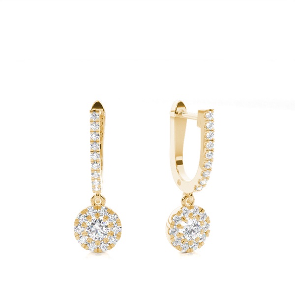 Prong Cluster Diamond Hoop Earrings
