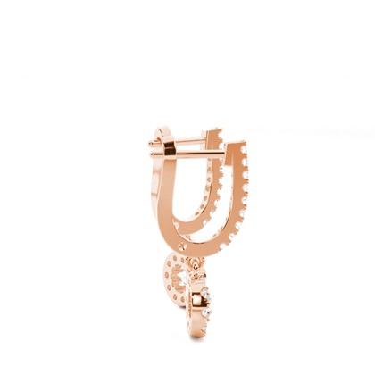 Rose Gold Diamond Hoop Earrings