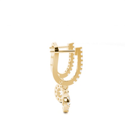 Yellow Gold Diamond Hoop Earrings