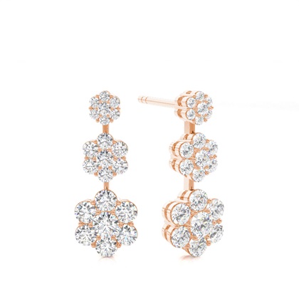Rose Gold Journey Diamond Earrings
