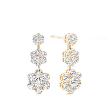 Yellow Gold Journey Diamond Earrings