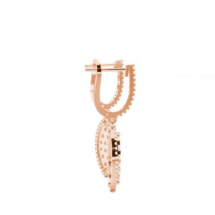 Rose Gold Diamond Hoop Earrings