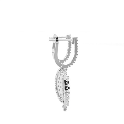 Prong Cluster Diamond Hoop Earrings