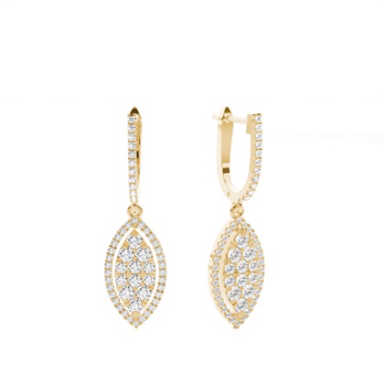 Yellow Gold Lab Grown Diamond Earrings