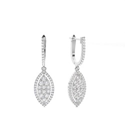 Prong Cluster Diamond Hoop Earrings