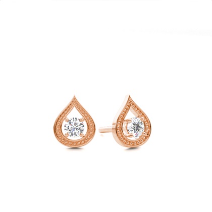 Rose Gold Stud Diamond Earrings