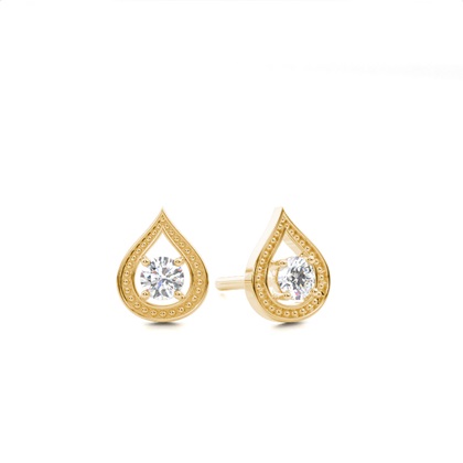 Yellow Gold Lab Grown Diamond Earrings