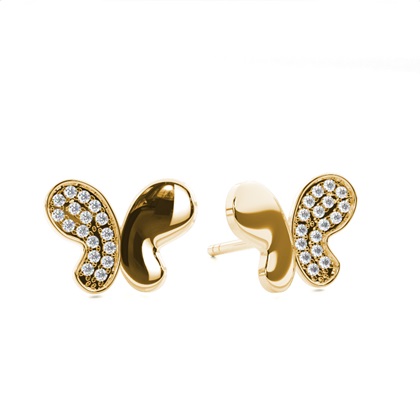 Yellow Gold Designer Diamond Earrings