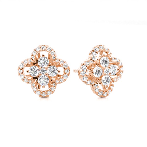 White Diamond Cluster Earring