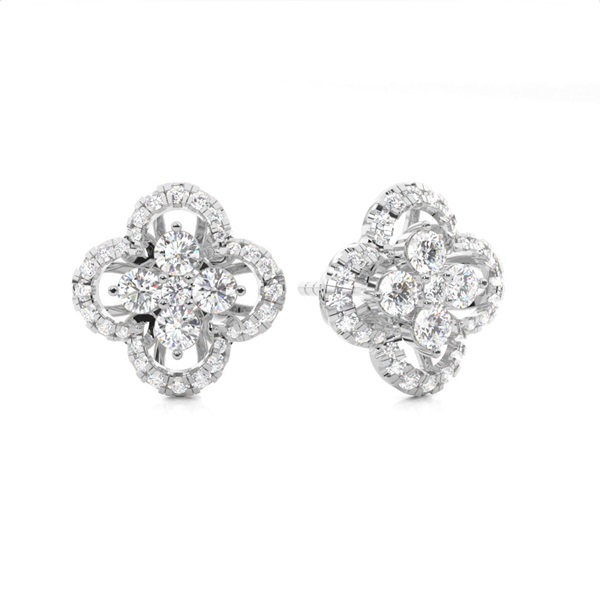 White Diamond Cluster Earring