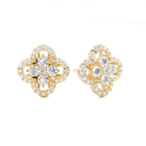 White Diamond Cluster Earring