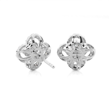 White Diamond Cluster Earring
