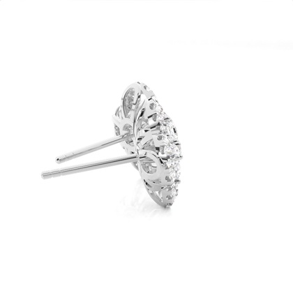 Weißgold Cluster Ohrringe