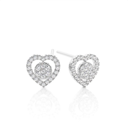 Platinum Cluster Diamond Earrings