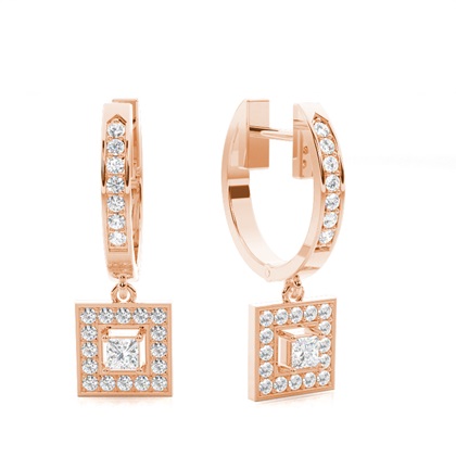 Rose Gold Designer Diamond Earrings