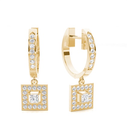 Yellow Gold Designer Diamond Earrings