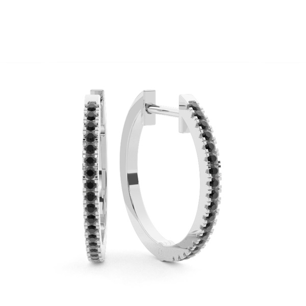 Black Diamond Hoop Earrings