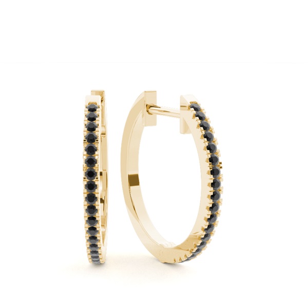 Black Diamond Hoop Earrings