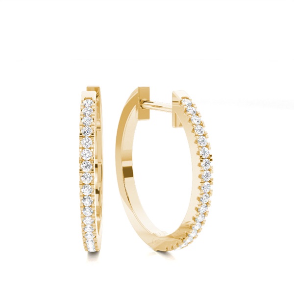 White Gold Round Diamond Hoop Earrings