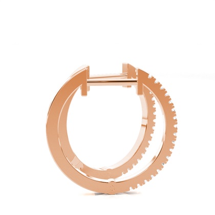 Rose Gold Diamond Hoop Diamond Earrings