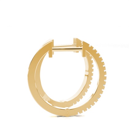 Yellow Gold Diamond Hoop Diamond Earrings