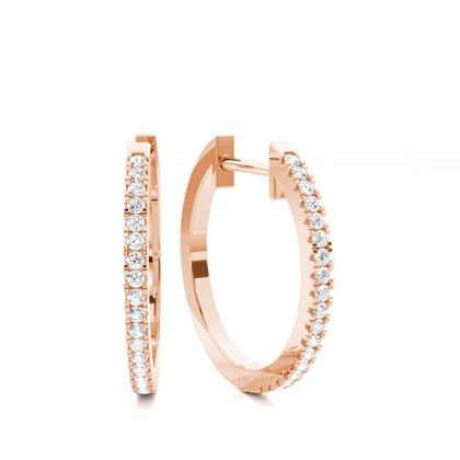 Rose Gold Diamond Hoop Diamond Earrings
