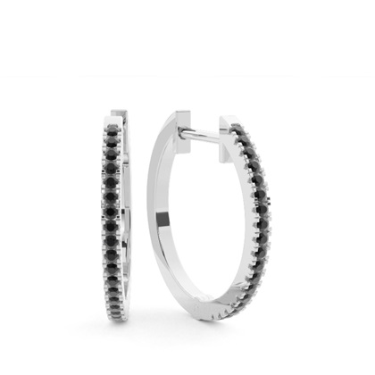 Black Diamond Hoop Earrings