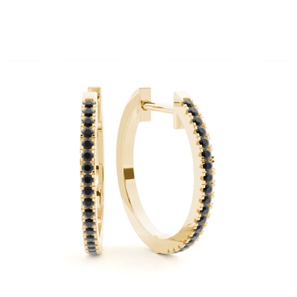 Black Diamond Hoop Earrings
