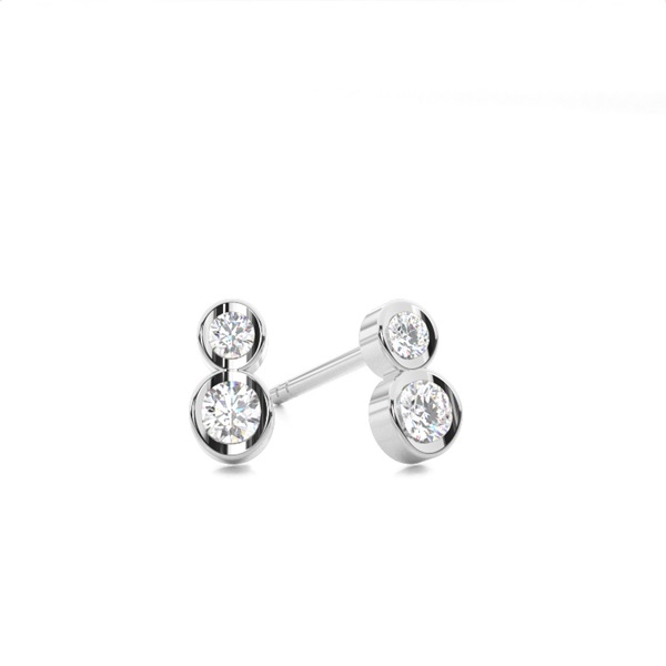 White Gold Round Diamond Stud Earrings