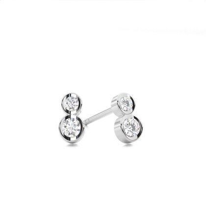 White Gold Round Diamond Stud Earrings