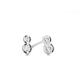 White Gold Round Diamond Stud Earrings
