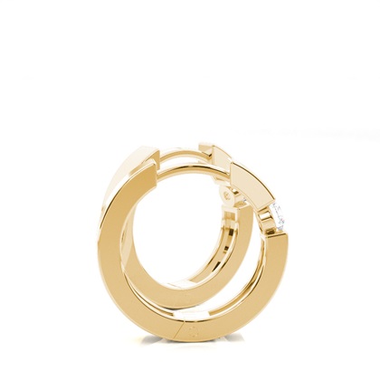 Yellow Gold Diamond Hoop Earrings