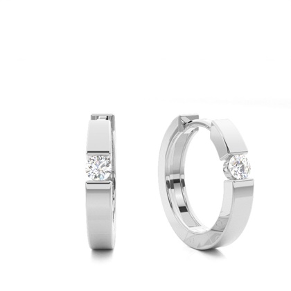 Prong Set Diamond Hoop Earring