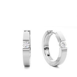 Prong Set Diamond Hoop Earring