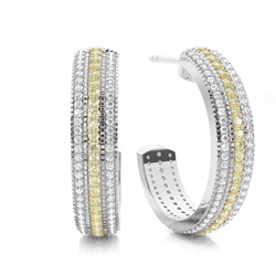 Pave Set Yellow Diamond Designer Earring