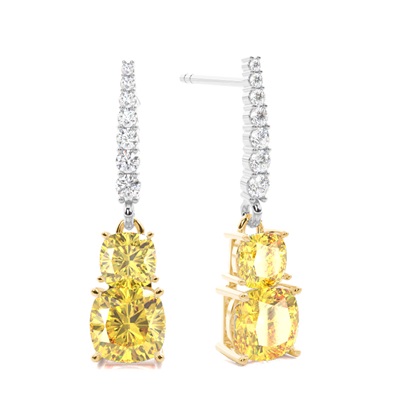 Cushion Drop Diamond Earrings