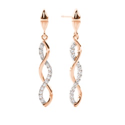 Prong cross Round Diamond Designer Earrings