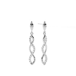 Prong cross Round Diamond Designer Earrings