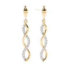 Prong cross Round Diamond Designer Earrings