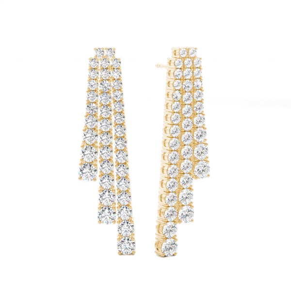 Round Designer Diamond Earrings