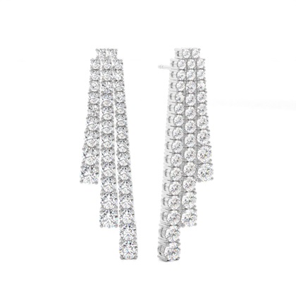 Round Designer Diamond Earrings