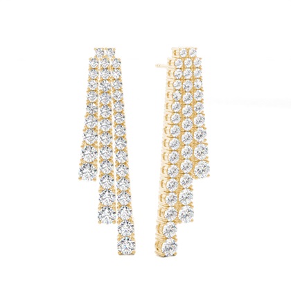 Yellow Gold Designer Diamond Earrings