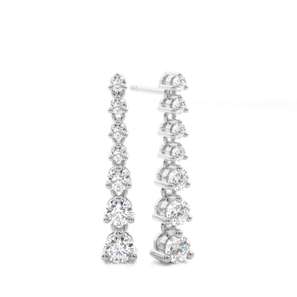Round Stud Dangle Diamond Designer Earrings