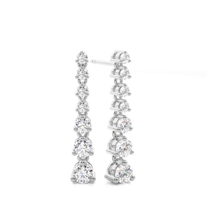 Round Stud Dangle Diamond Designer Earrings