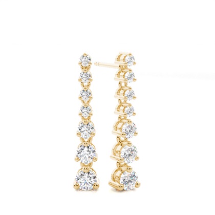 Yellow Gold Journey Diamond Earrings