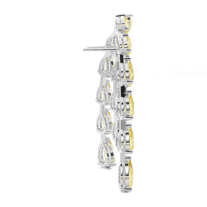 Tropfen Weißgold Designer Ohrringe