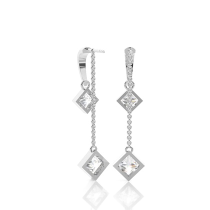 Princess Cut Diamond Earrings 