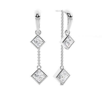 Princess Drop Diamond Earrings