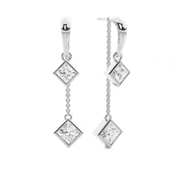 Princess Designer Diamond Earrings