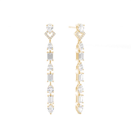 Yellow Gold Diamond Earrings